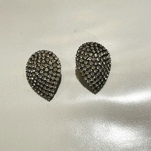 Vintage rhinestone teardrop earrings
